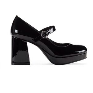 Wild Pair Black and White Mary Jane Square Toe Pumps